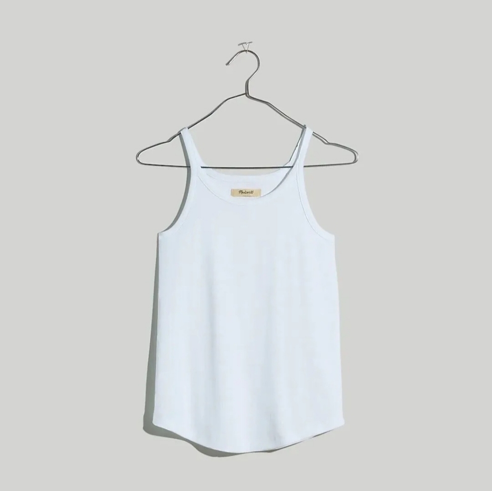 NWT Madewell Brightside Lucia Rib 90s Tank White Size XXS - Picture 2 of 12